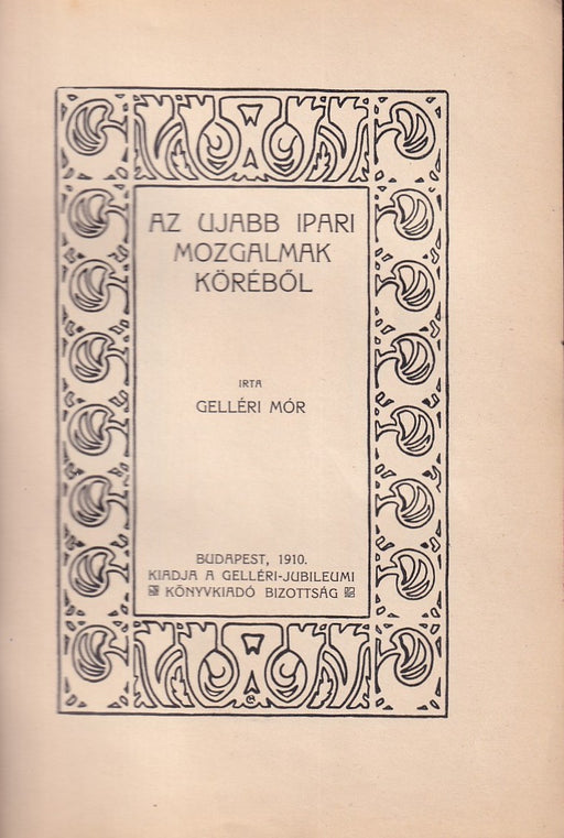 Az ujabb ipari mozgalmak köréből
