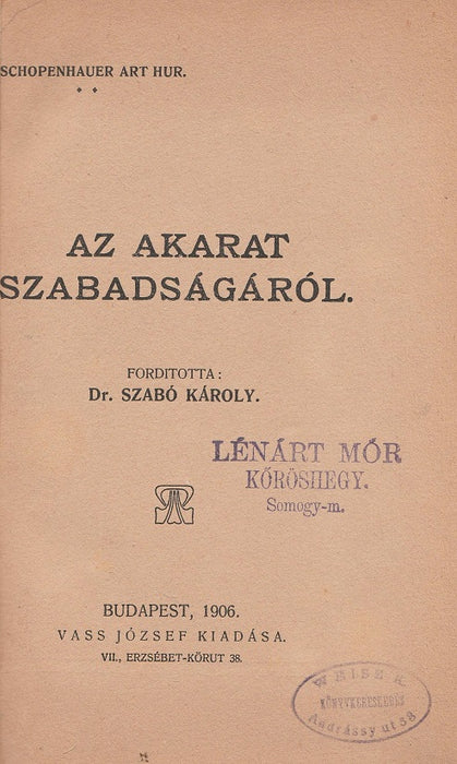 Az akarat szabadságáról