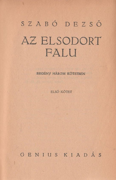 Az elsodort falu I-III.