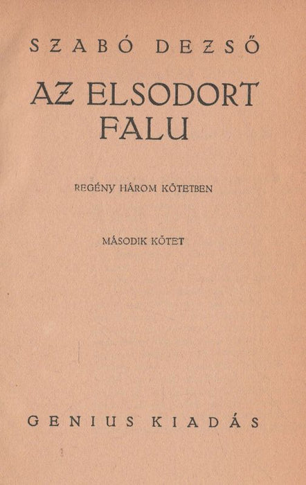 Az elsodort falu I-III.