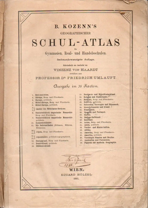 B. Kozenn's geographischer Schul-Atlas
