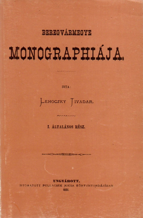 Beregvármegye monographiája