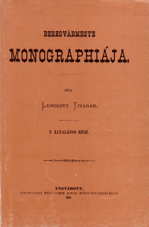 Beregvármegye monographiája