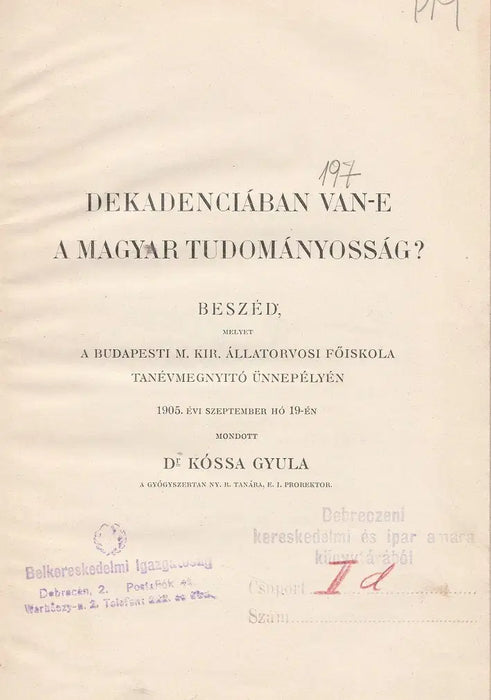 Dekadenciában van-e a magyar tudományosság?