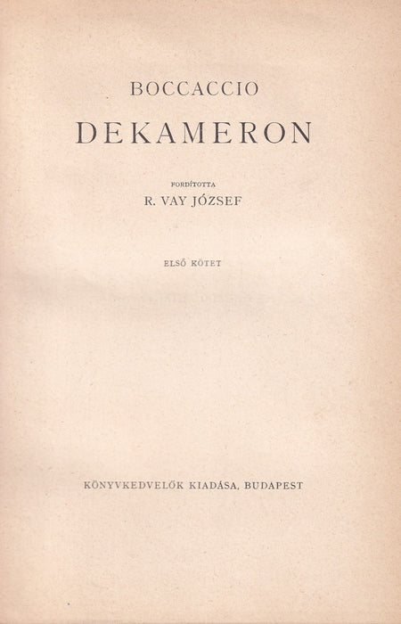 Dekameron I-III.