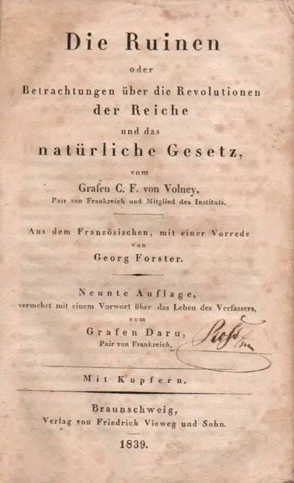 Die Ruinen oder Betrachtungen