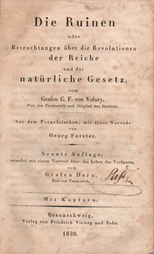Die Ruinen oder Betrachtungen