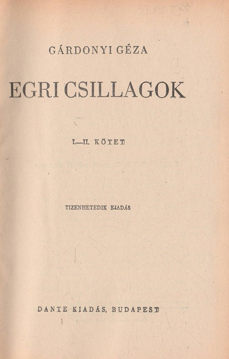 Egri csillagok I-II.