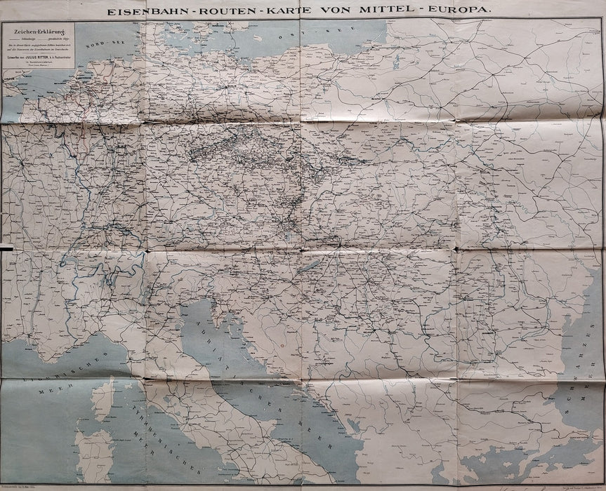 Eisenbahn-Routen-Karte von Mittel-Europa