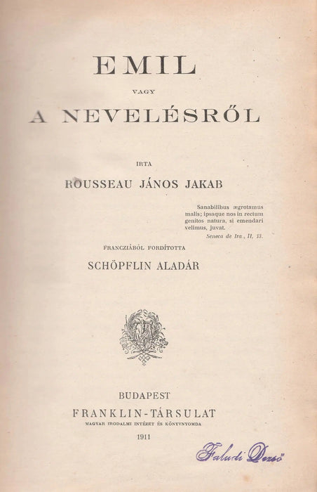 Emil, vagy a nevelésről