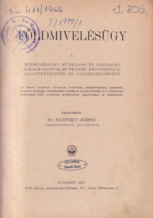 Földmivelésügy I-II.
