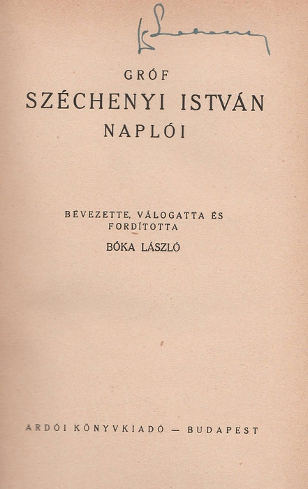 Gróf Széchenyi István naplói