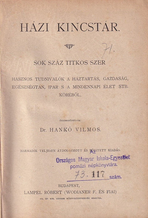 Házi kincstár