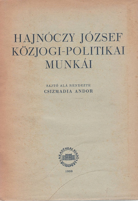 Hajnóczy József közjogi-politikai munkái