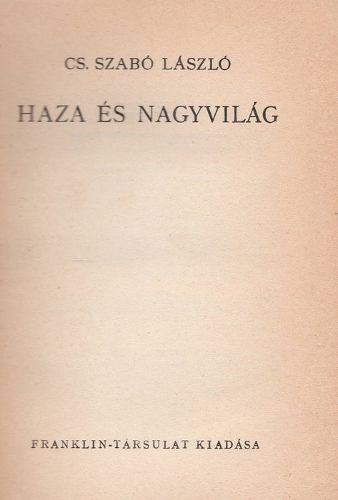 Haza és nagyvilág