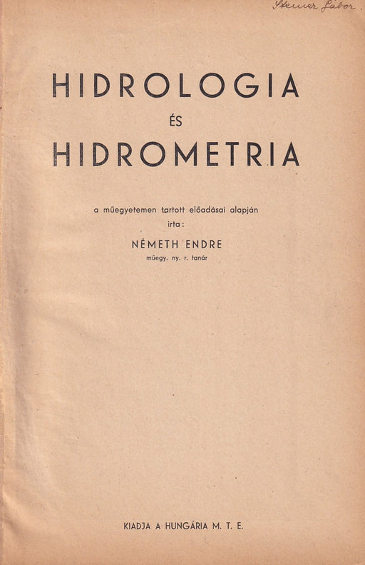 Hidrologia és hidrometria