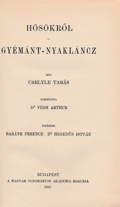 Hősökről - Gyémánt-nyakláncz
