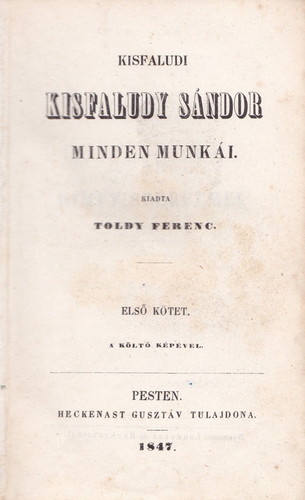 Kisfaludi Kisfaludy Sándor minden munkái I-II.