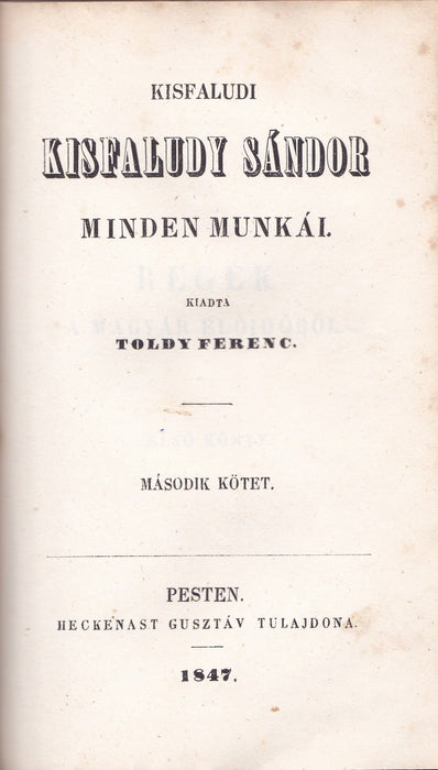 Kisfaludi Kisfaludy Sándor minden munkái I-II.