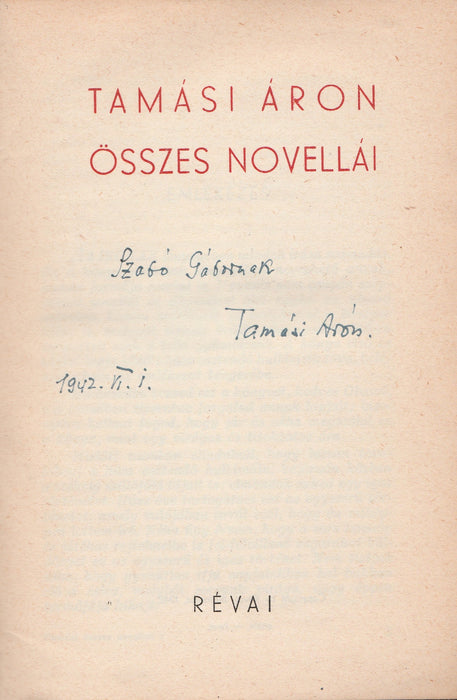 Tamási Áron összes novellái