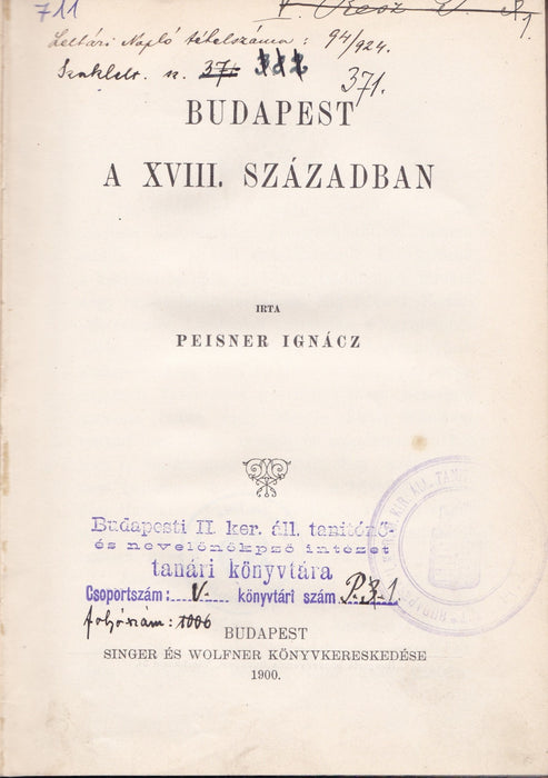 Budapest a XVIII. században