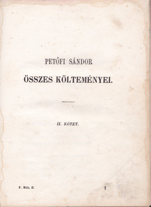 Petőfi Sándor összes költeményei II.