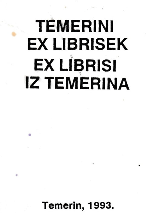 Temerini ex librisek - Ex librisi iz Temerina