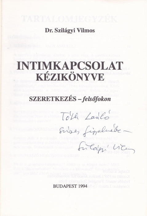 Intimkapcsolat kézikönyve