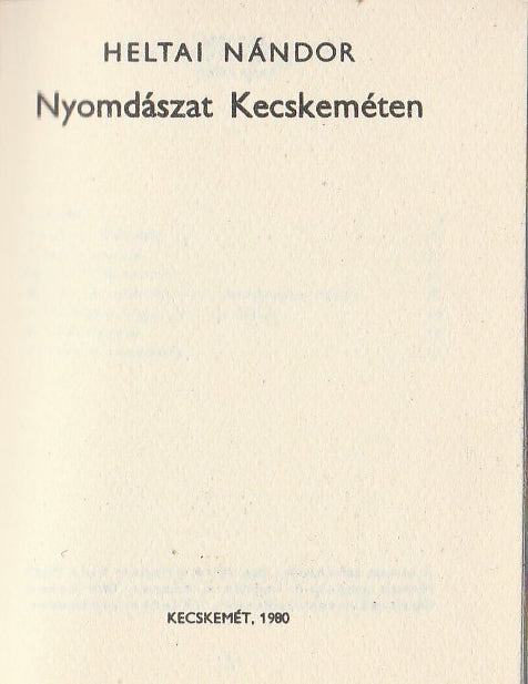 Nyomdászat Kecskeméten