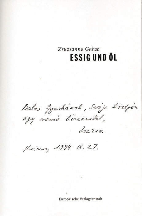 Essig und Öl