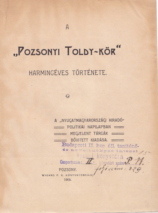 A "Pozsonyi Toldy-kör" harmincéves története