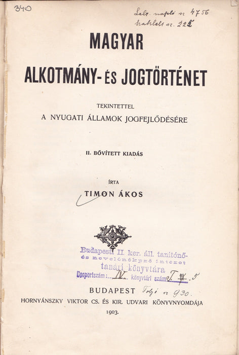 Magyar alkotmány- és jogtörténet