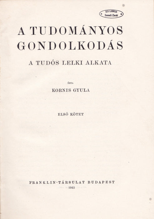 A tudományos gondolkodás I-II.