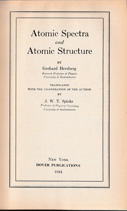 Atomic Spectra and Atomic Structure