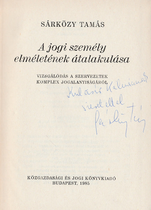 A jogi személy elméletének átalakulása