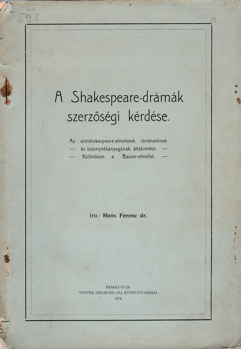 A Shakespeare-drámák szerzőségi kérdése