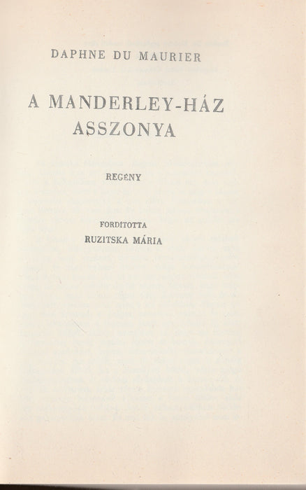 A Manderley-ház asszonya