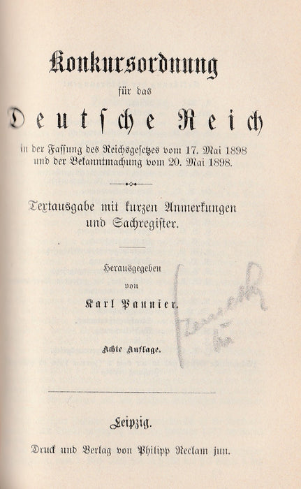 Handelsgesehbuch für das Deutsche Reich - Allgemeine Deutsche Wechselordnung - Konkursordnung für das Deutsche Reich