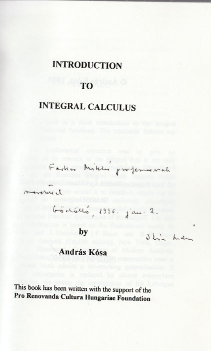 Introduction to Integral Calculus