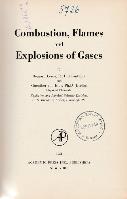 Combustion, Flames and Explosions of Gases