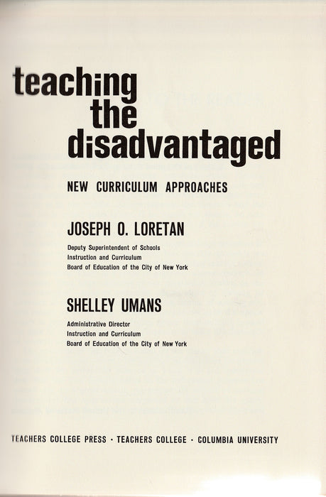 Teaching the Disadvantaged