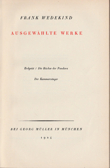 Ausgewählte Werke II-III., V.