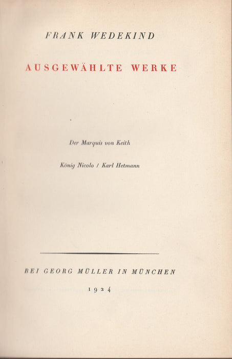 Ausgewählte Werke II-III., V.