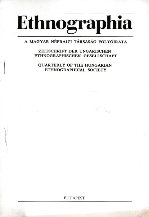 Ethnographia - Különlenyomat - Másság-tolerancia-munkamegosztás