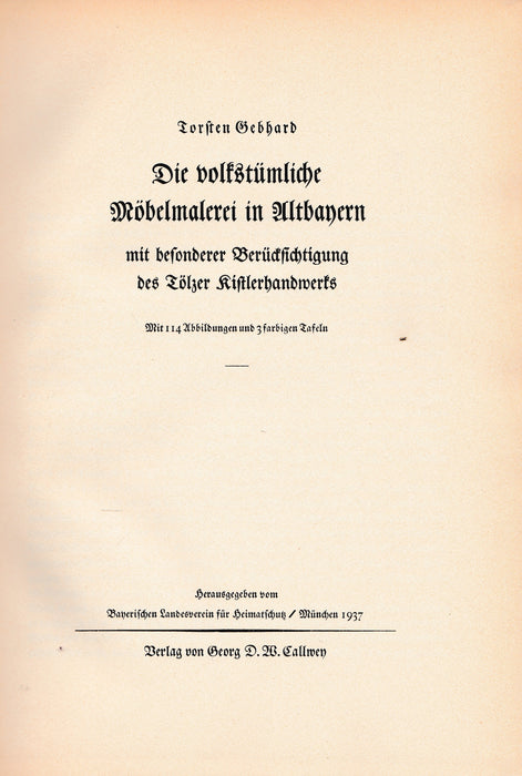 Die volkstümliche Möbelmalerei in Altbayern