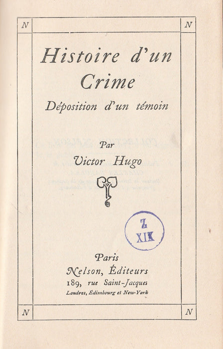 Histoire d'un Crime