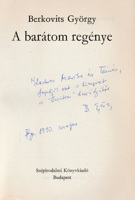 A barátom regénye
