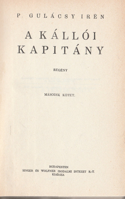 A kállói kapitány I-II