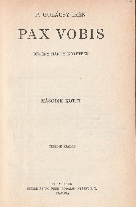 Pax Vobis I-III.