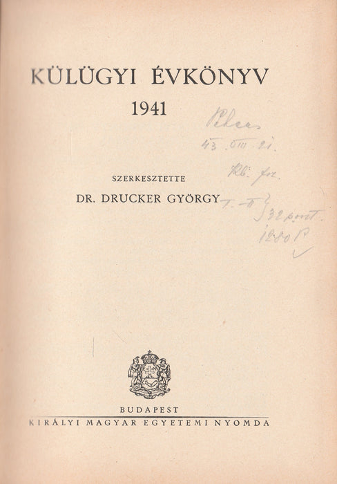 Külügyi évkönyv 1941